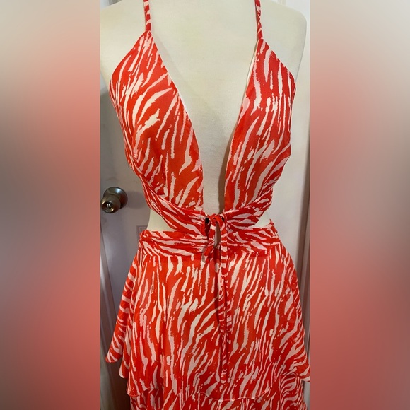 Fashion Nova Orange Tiered Maxi dress - Picture 5 of 9